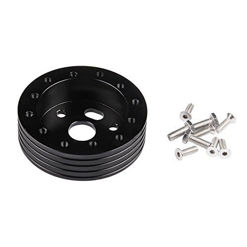 RULLINE 1"" Steering Wheel Hub Adapter Conversion Spacer 6 Hole to 3 Hole Steering Wheel Adapter Boss Kit Black - Image 1